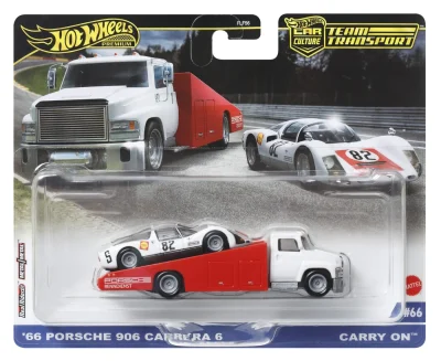 HOT WHEELS TRANSPORTATOR CARRY ON CU MASINUTA  PORSCHE CARRERA 906 SCARA 1:64
