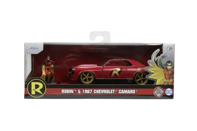 JADA BATMAN SET FIGURINA ROBIN SI MASINUTA METALICA CHEVROLET CAMARO 1967 SCARA 1:32 JADA BATMAN SET FIGURINA ROBIN SI MASINUTA METALICA CHEVROLET CAMARO 1967 SCARA 1:32