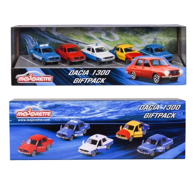 MAJORETTE SET 5 MASINUTE METALICE DACIA 1300 7.5CM MAJORETTE SET 5 MASINUTE METALICE DACIA 1300 7.5CM