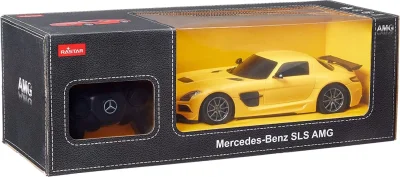 MASINA CU TELECOMANDA MERCEDES-BENZ SLS AMG GALBENA CU SCARA 1 LA 18 MASINA CU TELECOMANDA MERCEDES-BENZ SLS AMG GALBENA CU SCARA 1 LA 18