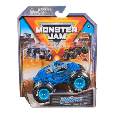 MONSTER JAM MASINUTA METALICA MEGALODON ALBASTRU SCARA 1 LA 64 MONSTER JAM MASINUTA METALICA MEGALODON ALBASTRU SCARA 1 LA 64