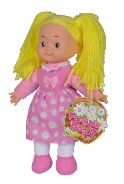 PAPUSA FLOWER DOLLY DIN MATERIAL TEXTIL 38CM CU PARUL GALBEN PAPUSA FLOWER DOLLY DIN MATERIAL TEXTIL 38CM CU PARUL GALBEN