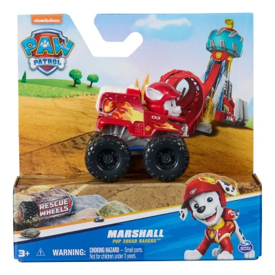 PATRULA CATELUSILOR PUP SQUAD RACERS RESCUE WHEELS VEHICUL METALIC MARSHALL SCARA 1:55