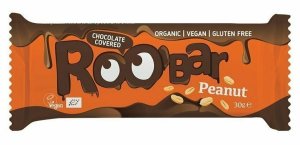 Baton cu arahide invelit in ciocolata bio 30g Roobar