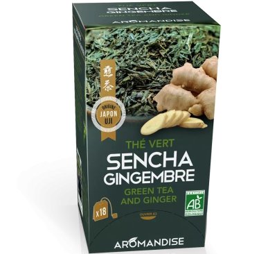 Ceai verde Sencha cu ghimbir bio 18 pliculete x 2g