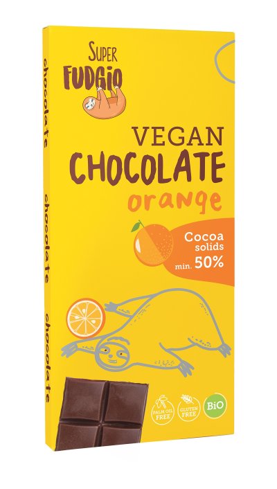 Ciocolata cu portocale bio 80g Super Fudgio