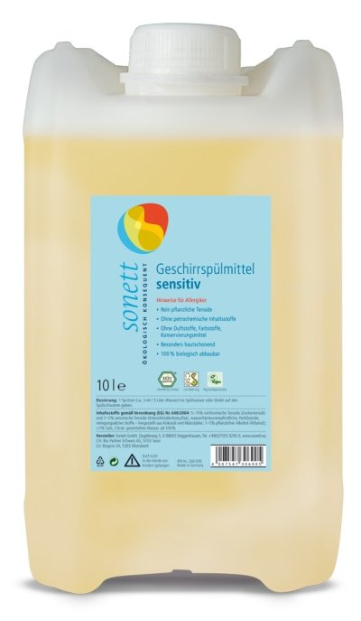 DETERGENT ECOLOGIC PT. SPALAT VASE - NEUTRU 10L Sonett