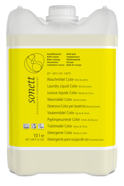 Detergent lichid pentru rufe colorate cu menta si lamaie ecologic 10l Sonett