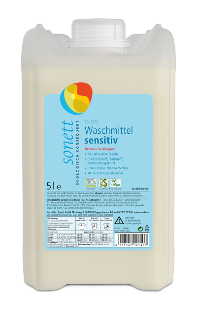 Detergent lichid pentru rufe sensitive ecologic 5l Sonett