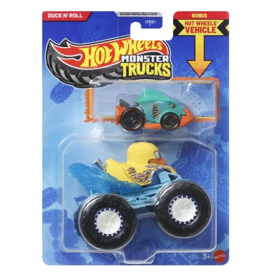 HOT WHEELS MONSTER TRUCK SI MASINUTA METALICA DUCK N ROLL HOT WHEELS MONSTER TRUCK SI MASINUTA METALICA DUCK N ROLL