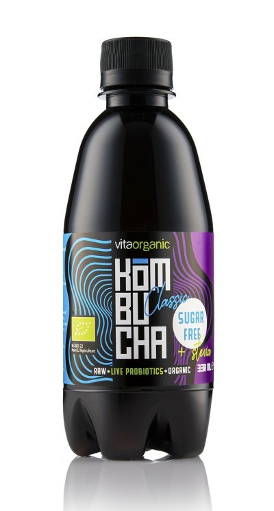 Kombucha clasic indulcita cu stevia bio 330ml Vita Organic