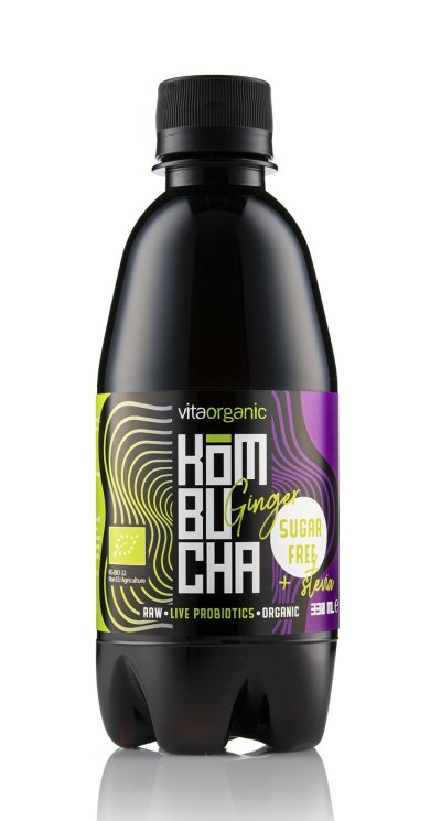 Kombucha cu ghimbir indulcita cu stevia bio 330ml Vita Organic