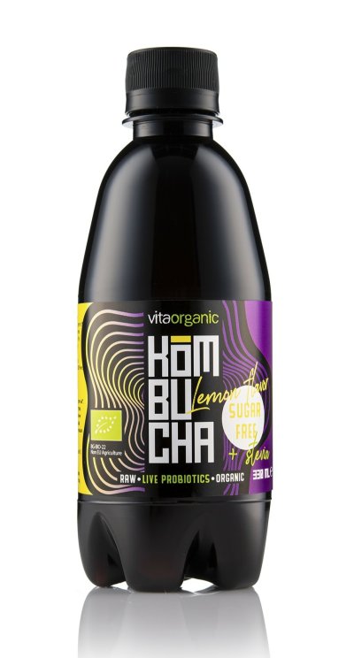 Kombucha cu lamaie indulcita cu stevia bio 330ml Vita Organic Kombucha cu lamaie indulcita cu stevia bio 330ml Vita Organic
