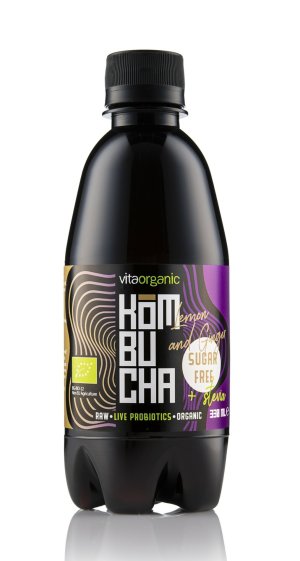 Kombucha cu lamaie si ghimbir indulcita cu stevia bio 330ml Vita Organic