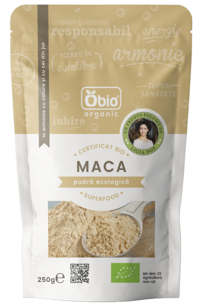 Maca pudra ecologica 250g OBIO Maca pudra ecologica 250g OBIO