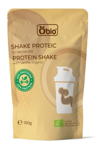 Shake proteic cu vanilie bio 300g Obio Shake proteic cu vanilie bio 300g Obio