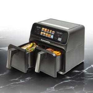 Air fryer XXL 8L cu 2 cosuri 4+4L