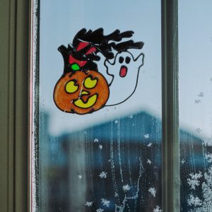 Autocolant Halloween dovleac si stafie