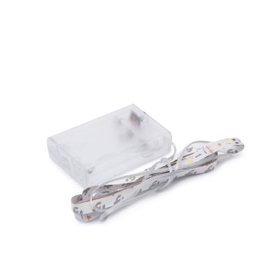 Banda LED alb cald 1m cu 3 baterii AA