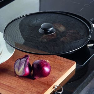 Capac anti-stropire 29 cm negru pentru tigai si oale gatit sigur si curat