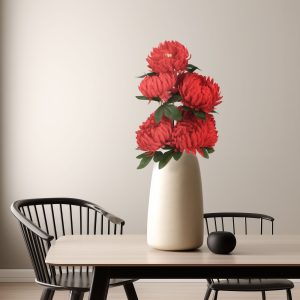 Crizantema artificiala rosie 58 cm