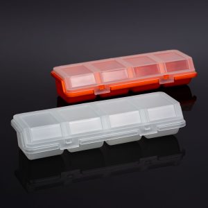 Cutie organizator din plastic cu capac transparent si 4 compartimente