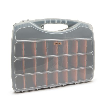 Cutie organizator pentru accesorii cu compartimente reglabile si capac transparent Cutie organizator pentru accesorii cu compartimente reglabile si capac transparent
