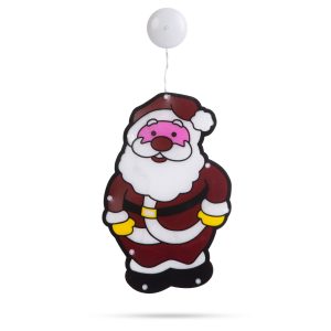 Decor fereastra LED PVC - Mos Craciun - 27 x 17 cm - 3 x AAA