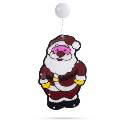 Decor fereastra LED PVC - Mos Craciun - 27 x 17 cm - 3 x AAA