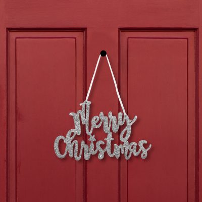 Decoratiune Craciun Merry Christmas argintiu 20 x 12 cm Decoratiune Craciun Merry Christmas argintiu 20 x 12 cm