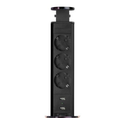 Distribuitor Mercaton cu 3 Prize cu Protectie pentru Copii si 2 Prize USB
