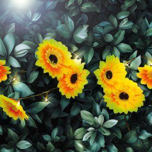 Ghirlanda solara flori 2 m