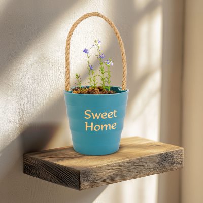 Ghiveci decorativ suspendat 9 cm cu snur Ghiveci decorativ suspendat 9 cm cu snur