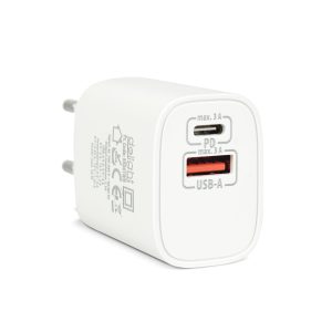 Incarcator priza USB si USB C PD 20W adaptor fast charge universal Quick Charge alb