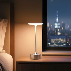 Lampa de masa - argint metal - caldura reglabila color