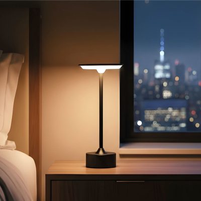 Lampa de masa - metal negru - caldura reglabila de culoare