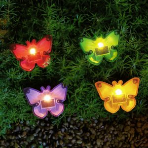 Lampa solara LED fluturi multicolor