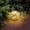 Lampa solara LED glob sticla crack 10 cm Lampa solara LED glob sticla crack 10 cm