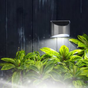 Lampa solara LED perete 4 SMD alb rece