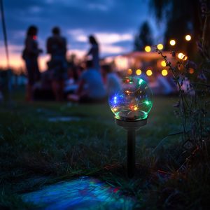 Lampa solara LED sferica colorata