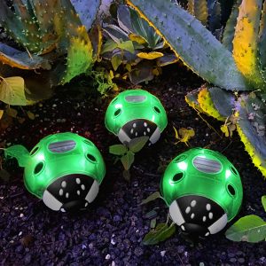 Lampa solara buburuza 6 LED alb cald