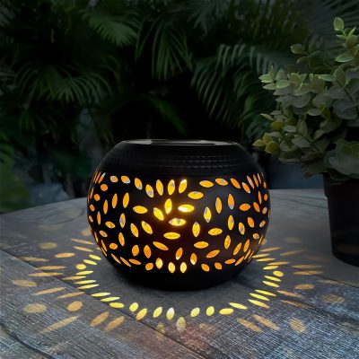 Lampa solara decorativa efect flacara 12 LED