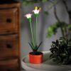 Lampa solara floare violet 10 LED alb cald