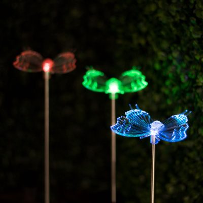Lampa solara gradina LED RGB fluture