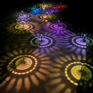 Lampa solara gradina LED alb cald RGB