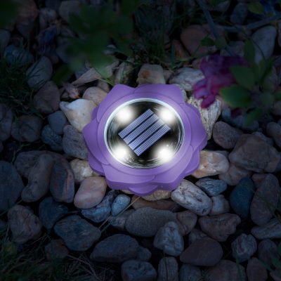 Lampa solara gradina LED alb rece violet