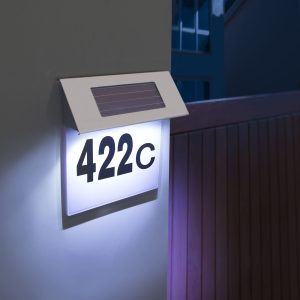 Lampa solara numar casa inox