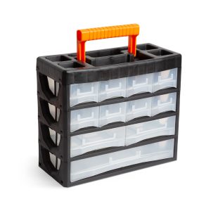 Organizator portabil cu 11 sertare pentru suruburi si piese