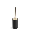 set perie toaleta rasina negru mat si auriu