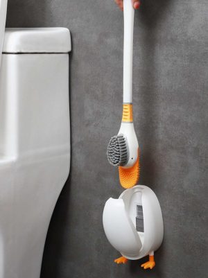Perie WC forma rata cu suport perete